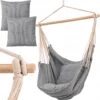 RENALUX Hangstoel Buiten En Binnen - Hangstoel Voor Binnen - Hangstoel Zonder Standaard - Hangstoel Cocoon - Gratis 2 Zachte Kussens - 150 KG - Grijs -Buitentuinwinkel 1196x1200 17