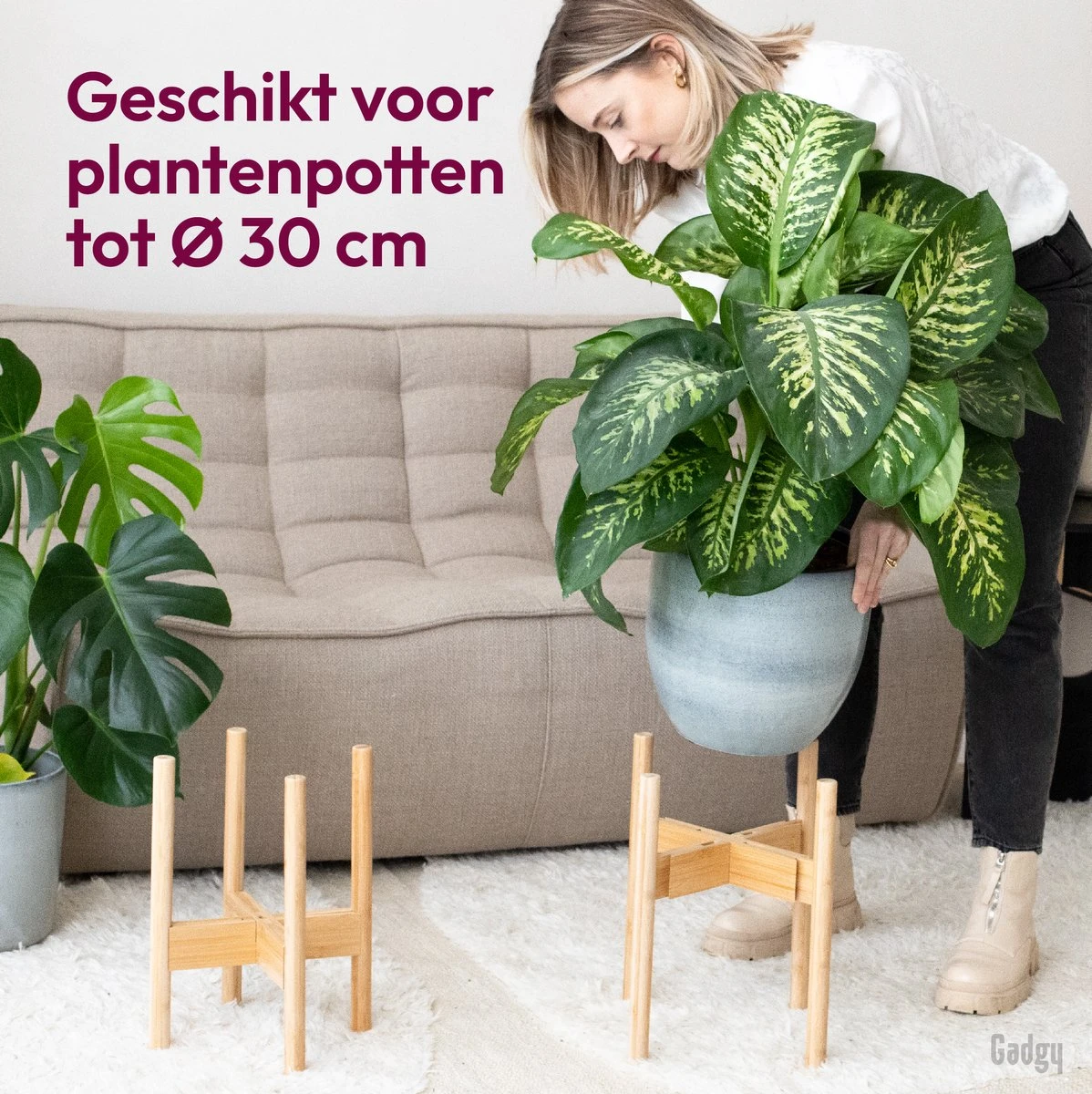 Gadgy Bamboe Plantenstandaard 2 St - Plantentafel - Plantentafeltje Voor Binnen - Plantenrek - Uitschuifbaar - Hout - Ø 20 Tot 30 Cm 7 Gadgy Bamboe Plantenstandaard 2 St - Plantentafel - Plantentafeltje Voor Binnen - Plantenrek - Uitschuifbaar - Hout - Ø 20 Tot 30 Cm - Afbeelding 5