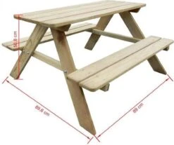 MaxxGarden Kinder Picknicktafel - 90x79x50cm - Hout -Buitentuinwinkel 1200x1004 5