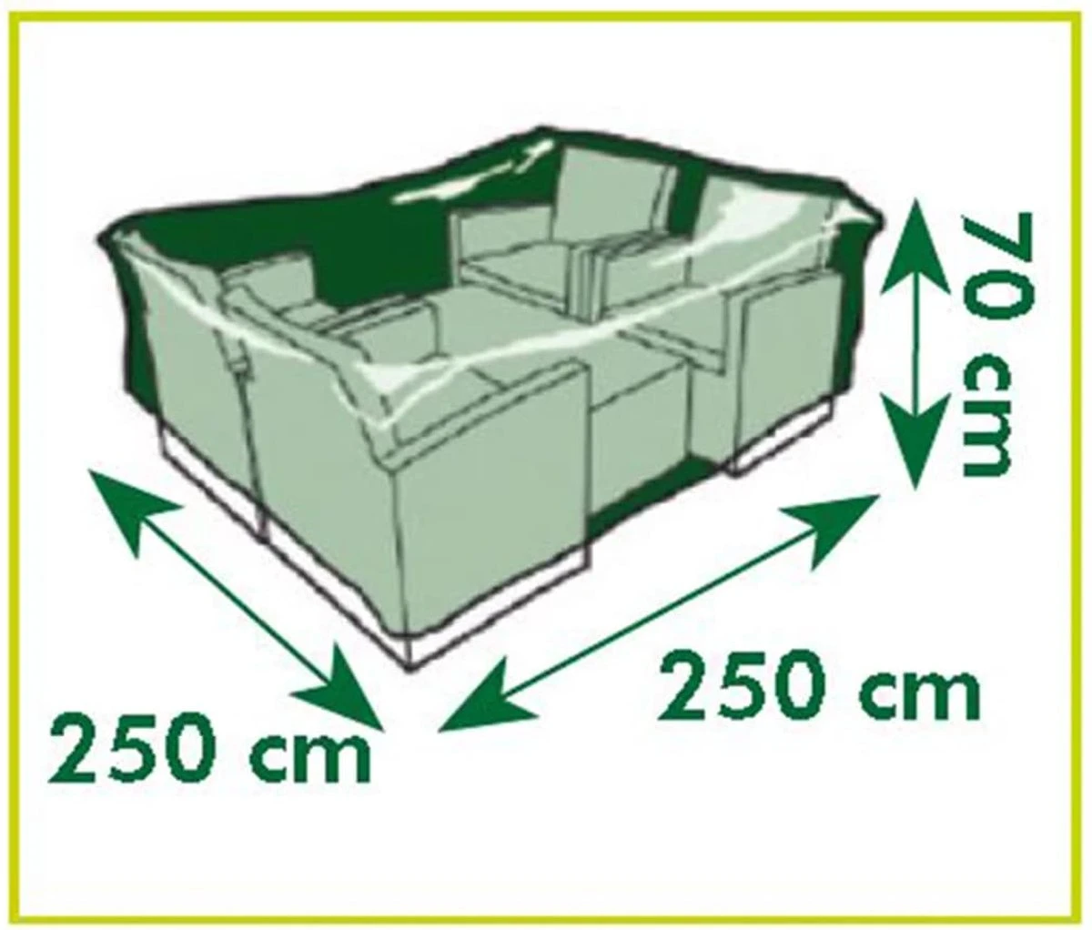 Nature - Tuinmeubelhoes - Beschermhoes Voor Loungeset - H70 X 250 X 250cm 6 Nature - Tuinmeubelhoes - Beschermhoes Voor Loungeset - H70 X 250 X 250cm - Afbeelding 4