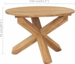 VidaXL Tuintafel Ø110x75 Cm Massief Teakhout 13 VidaXL Tuintafel Ø110x75 Cm Massief Teakhout -Buitentuinwinkel 1200x1025 8
