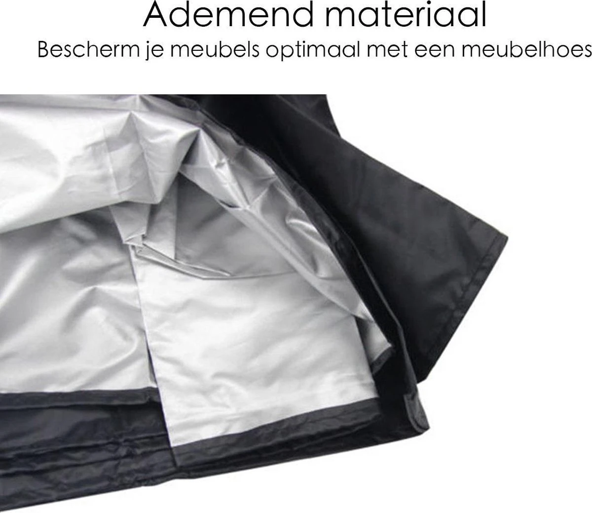 Merkloos Beschermhoes Voor Tuinmeubelen - 250x250x90cm - Zwart 6 Merkloos Beschermhoes Voor Tuinmeubelen - 250x250x90cm - Zwart - Afbeelding 4