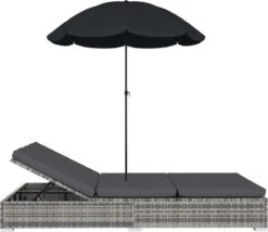 Prolenta Premium - Loungebed Met Parasol Poly Rattan Grijs -Buitentuinwinkel 1200x1040 5