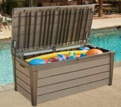 Keter Brushwood Opbergbox - Kussenbox - 455L - 145x69,7x60,3cm - Taupe -Buitentuinwinkel 1200x1057 6