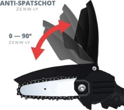 Zenway - Mini Kettingzaag - Snoeizaag - Kettingzaag - Kettingzaag Elektrisch Met 1 Accu- Inclusief Koffer - 1 Extra Accu - Zwart -Buitentuinwinkel 1200x1064 1