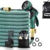 IBright Extra Sterke Uitrekbare Tuinslang - Flexibel - 15 Meter - Inclusief Opbergtas ,Sproeier ,Koppelstuk En Ophanghaak - Groen -Buitentuinwinkel 1200x1065