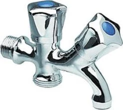 Dubbele Tapkraan Bonfix - 1/2" Muuraansluiting - 3/4" Onderaansluiting -Buitentuinwinkel 1200x1073 1