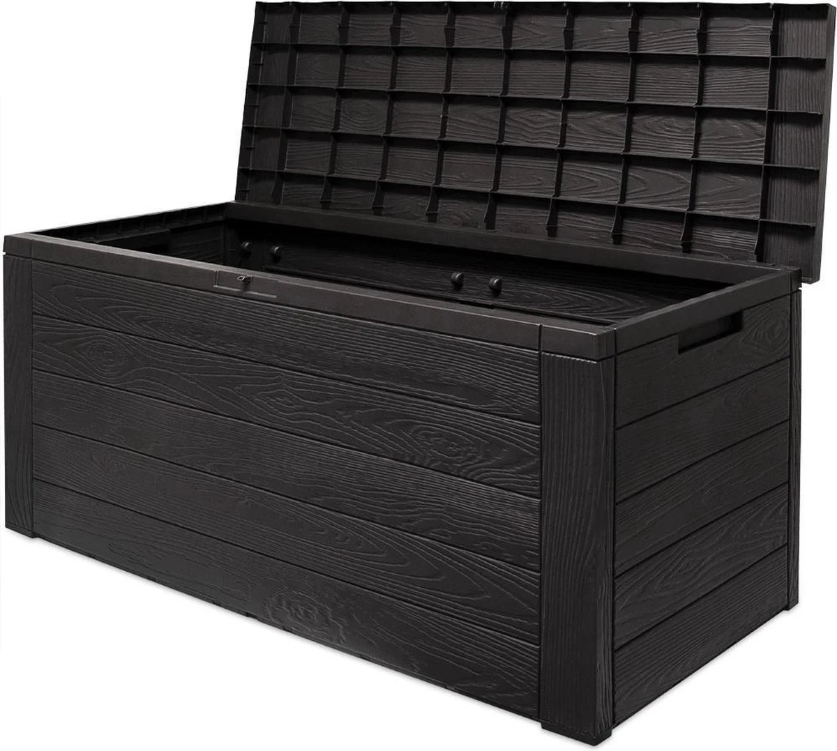 Merkloos Woody Tuin Opbergbox - 324 Liter 45x120x60 Cm - Tuinkussenbox - Antraciet/bruin 4 Merkloos Woody Tuin Opbergbox - 324 Liter 45x120x60 Cm - Tuinkussenbox - Antraciet/bruin - Afbeelding 2