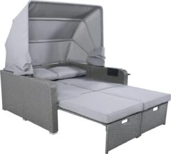 Polyrattan Patio Rieten Meubels Set Voor 2 Personen-Outdoor Rattan Sofa Set Met Intrekbare Luifel-lounge Bank-PE Rotan Loveseat Voor Achtertuin Veranda Tuin Zwembad Balkon-grijs -Buitentuinwinkel 1200x1078 6