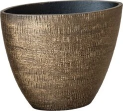 Merkloos Planter Ryan Shiny Gold 33 Cm Ovale Gouden Bloempot Voor Binnen Ovaal