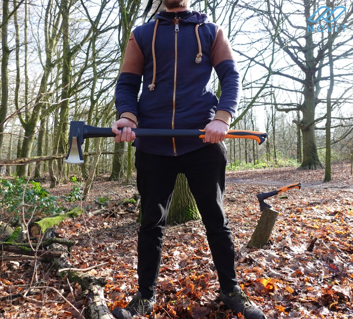 Novit Bijl - Kloofbijl & Handbijl + GRATIS Wetsteen Slijpsteen - Bijlen Set 3 + 0.6kg 7 Novit Bijl - Kloofbijl & Handbijl + GRATIS Wetsteen Slijpsteen - Bijlen Set 3 + 0.6kg - Afbeelding 5