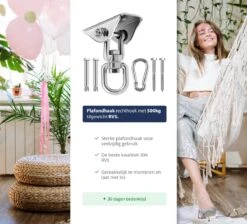 Plafondhaak - Ophangen Bokszak, Schommel En Hangstoel - Ophangsysteem - Ophanghaak - Plafondbeugel - RVS – 500kg Tilgewicht -Buitentuinwinkel 1200x1087 6