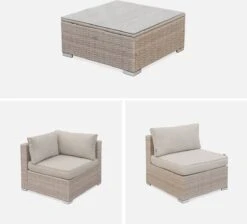 Alice's Garden Loungeset Napoli - 5 Plaatsen - Wicker - 6 Elementen - Beige/Beige -Buitentuinwinkel 1200x1088 5