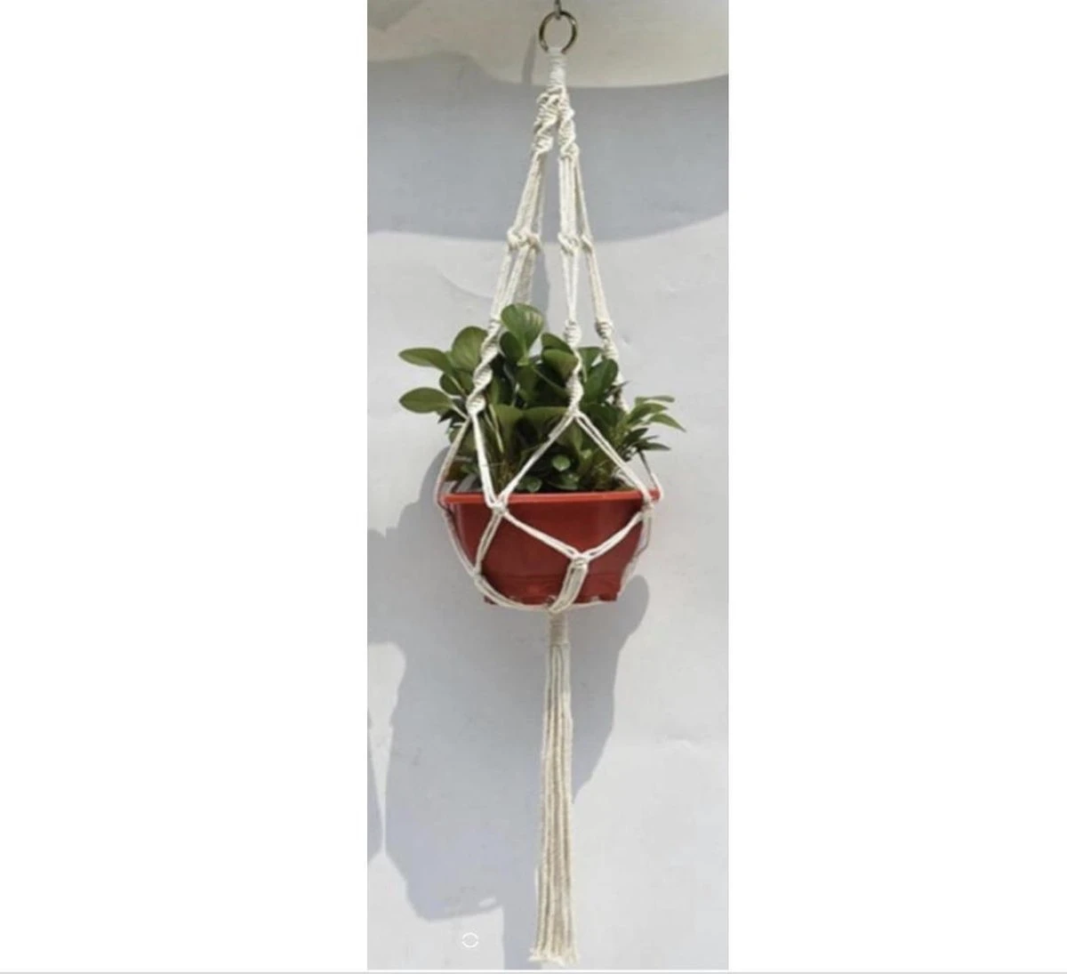 Merkloos Plantenhanger Macramé - Luxe Gevlochten Touw Katoen - 1 Stuk - Plantenpot Ophangen - Planthanger 6 Merkloos Plantenhanger Macramé - Luxe Gevlochten Touw Katoen - 1 Stuk - Plantenpot Ophangen - Planthanger - Afbeelding 4