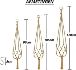9 Stuks Jute Macrame Plantenhangers - Boho Handgeweven Katoen Hangpot Voor Binnen/Buiten - Hangende Bloempot Met Kralen - Macramé Touw/Koord Hangplant Houder - Bohemian Wandhanger Decoratie - Plant Hanger - Verticale Tuin Bloempothouder Planthanger -Buitentuinwinkel 1200x1106
