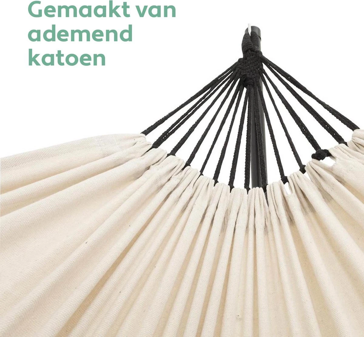 Vita5 Hangmat Met Standaard – 2 Persoons – Incl. Bekerhouder – 205kg Draaggewicht – Beige/Wit 13 Vita5 Hangmat Met Standaard – 2 Persoons – Incl. Bekerhouder – 205kg Draaggewicht – Beige/Wit - Afbeelding 11