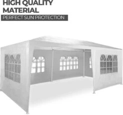 MaxxGarden Partytent - Paviljoen - 300 X 600 X 250 Cm - Met Zijwanden - Waterdicht Pro - 32mm Buizen – Wit -Buitentuinwinkel 1200x1119 6