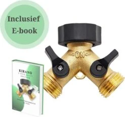 Y Stuk Kraan - Kraan Splitter - Waterverdeler - Buitenkraan - Waterverdeler 2 Weg – Messing - Afzonderlijk Af Te Sluiten -Buitentuinwinkel 1200x1121