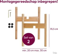 Gadgy Bamboe Plantenstandaard 2 St - Plantentafel - Plantentafeltje Voor Binnen - Plantenrek - Uitschuifbaar - Hout - Ø 20 Tot 30 Cm 21 Gadgy Bamboe Plantenstandaard 2 St - Plantentafel - Plantentafeltje Voor Binnen - Plantenrek - Uitschuifbaar - Hout - Ø 20 Tot 30 Cm -Buitentuinwinkel 1200x1124