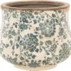Clayre & Eef Bloempot Ø 21x17 Cm Beige Groen Keramiek Rond Bloemen Bloempot Binnen Plantenpot Plant Pot -Buitentuinwinkel 1200x1125 3