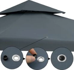 Casaria Paviljoen Lorca 3x3m - UV-bescherming 50+ Metaal - Antraciet -Buitentuinwinkel 1200x1127 7