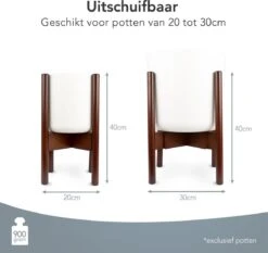 LifeGoods Planten Standaard - Uitschuifbare Bloempothouder - 20 Tot 30 Cm - Donker Bamboe -Buitentuinwinkel 1200x1130 3