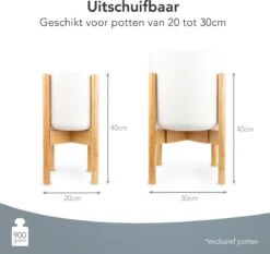 LifeGoods Planten Standaard - Uitschuifbare Bloempothouder - 20 Tot 30 Cm - Licht Bamboe -Buitentuinwinkel 1200x1130 4