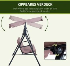 Outsunny Hollywoodschommel 3-zits Tuinschommel Schommelbank Met Dak 3 Kleuren 84A-054 -Buitentuinwinkel 1200x1131 9