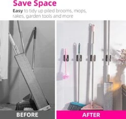BOTC Bezemhouder - 4 Stuks - RVS - Bezem Ophangsysteem - Bezem Houder - Tuingereedschap - Zwart 12 BOTC Bezemhouder - 4 Stuks - RVS - Bezem Ophangsysteem - Bezem Houder - Tuingereedschap - Zwart -Buitentuinwinkel 1200x1134 2