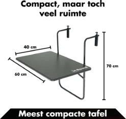 Balkontafel Inklapbaar – Zwart – 60 X 60 X 70 Cm – Hout Balkontafeltje Hangend Balkonbar Balkontafels Opklapbaar Hangtafel Balcony Table – Ophangbaar Voor Aan Het Balkon – Vouwtafel Wandtafel Inklapbare Tafel – Bijzettafel – Buiten Tafeltje Klaptafel -Buitentuinwinkel 1200x1136 8