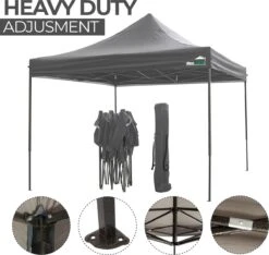 MaxxGarden Easy-up Partytent - 3x3m - Standaard - Waterdicht - Opvouwbaar - Inclusief Draagtas - Antraciet -Buitentuinwinkel 1200x1137 6