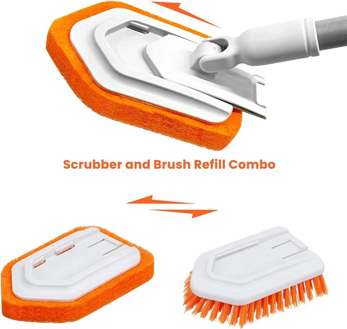 Merkloos Vloerschrobber - Bad Tegel Borstel Scrubber - Met 107cm Verstelbaar Lange - Voor Reiniging Badkamer Keuken Keramische Tegel - Oranje -Moederdag Cadeautje 11 Merkloos Vloerschrobber - Bad Tegel Borstel Scrubber - Met 107cm Verstelbaar Lange - Voor Reiniging Badkamer Keuken Keramische Tegel - Oranje -Moederdag Cadeautje - Afbeelding 9