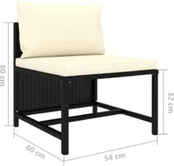 VidaXL 4-delige Loungeset Met Kussens Poly Rattan Zwart -Buitentuinwinkel 1200x1141 9