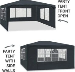 MaxxGarden Partytent - Paviljoen - 3x4m - Incl. Zijwanden - Waterdicht - Antraciet -Buitentuinwinkel 1200x1142 6