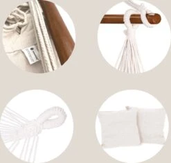 Springos Hangstoel | Binnen & Buiten | Met 2 Kussens | Boekenvak | Ook Voor Kinderen | Belastbaar Tot 150 Kg | Wit -Buitentuinwinkel 1200x1143 10