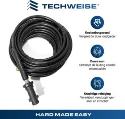 Techweise - Rioolslang Voor Kärcher K2 T/m K7 - 10M - Met Vier Achterwaartse Hogedruksproeiers -Buitentuinwinkel 1200x1144 4