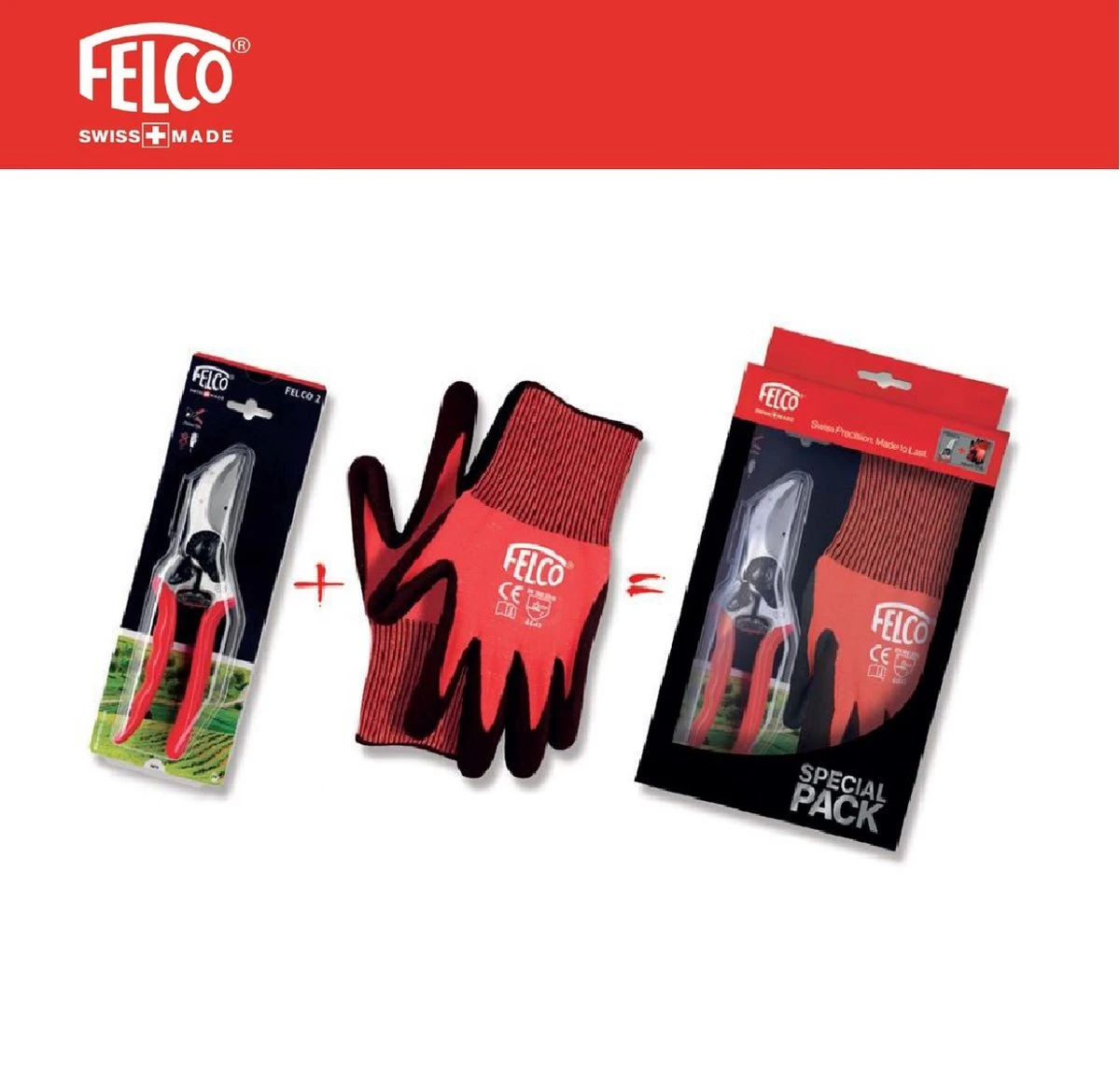Felco 2 + GRATIS Felco Handschoenen In Cadeauverpakking 3 Felco 2 + GRATIS Felco Handschoenen In Cadeauverpakking