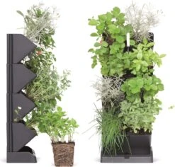 Prosperplast Verticale Kruidentuin Kunststof - Staand/hangend - Modulair - Antraciet Grijs - L 20 X B 11 X H 48 Cm - Incl. Kruidenschaar -Buitentuinwinkel 1200x1146 6