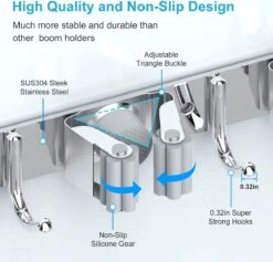 BOTC Bezemhouder - 5 Houders 6 Haken Bezem Ophangsysteem - Zeflklevend - Opbergsysteem - Ophanghaken - Tuingereedschap - Gereedschap Opbergen -Buitentuinwinkel 1200x1150 8