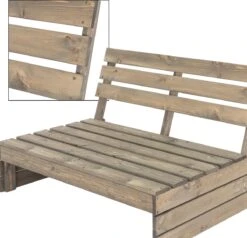 Pro Garden Palletbank - 120 Cm - 2-zits -Buitentuinwinkel 1200x1158 10