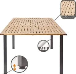 NATERIAL - Uitschuifbare Tuintafel ORIS - Uitschuifbare Tafel Voor 6 Tot 8 Personen - 180-240x100 Cm - Aluminium - Hout Eucalyptus -Buitentuinwinkel 1200x1162 7