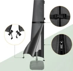 Kingsleeve Parasolhoes Tot Ø 330cm - Weerbestendig Robuust - Grijs -Buitentuinwinkel 1200x1163 10