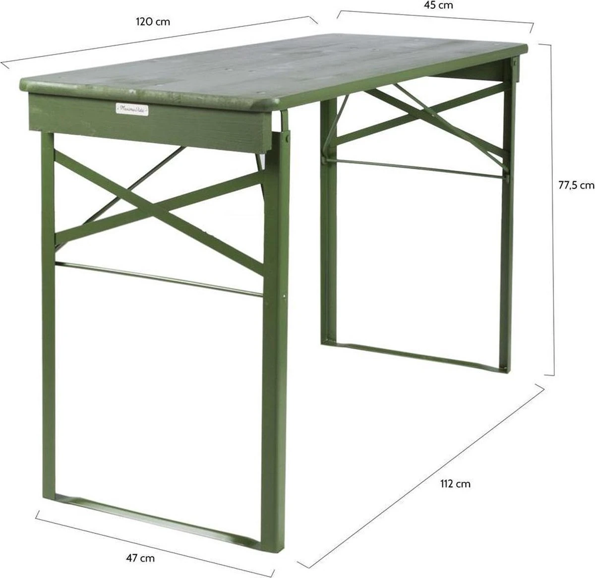 MaximaVida Inklapbare Biertafel Berlijn 120 X 50 Cm Olijfgroen - FSC Hout 8 MaximaVida Inklapbare Biertafel Berlijn 120 X 50 Cm Olijfgroen - FSC Hout - Afbeelding 6