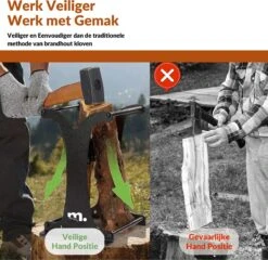 Miseru Houtklover – Zonder Bijl – No Axe – HANDMADE In Holland Houtsplijter – Houtkliever – Houtklover Voor Aanmaakhout – Ook Voor Stammen - Metaal -Buitentuinwinkel 1200x1168 12