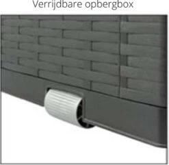 Verrijdbare Tuinkussen Opbergbox - Rattan Look - Zwart - 350 Liter -Buitentuinwinkel 1200x1173 12