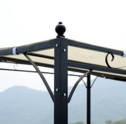 Outsunny Pergola Partytent Paviljoen Overkapping Tent Metaal Crème 297x297 Cm 84C-038 -Buitentuinwinkel 1200x1175 12