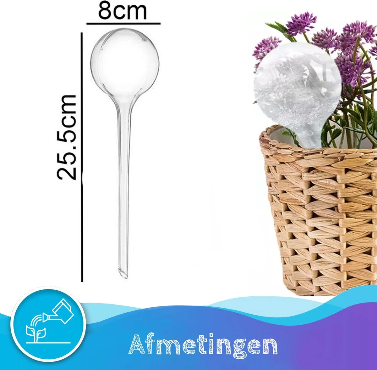 Summer Spark Waterdruppelaar Voor Planten 6 Stuks Transparant – 27 CM X 8 CM – 250 ML – Automatisch Watergeefsysteem Voor Kamerplanten – Planten Watergever Met Druppelsysteem – Waterbol 4 Summer Spark Waterdruppelaar Voor Planten 6 Stuks Transparant – 27 CM X 8 CM – 250 ML – Automatisch Watergeefsysteem Voor Kamerplanten – Planten Watergever Met Druppelsysteem – Waterbol - Afbeelding 2