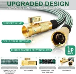 IBright Extra Sterke Uitrekbare Tuinslang - Flexibel - 15 Meter - Inclusief Opbergtas ,Sproeier ,Koppelstuk En Ophanghaak - Groen -Buitentuinwinkel 1200x1177