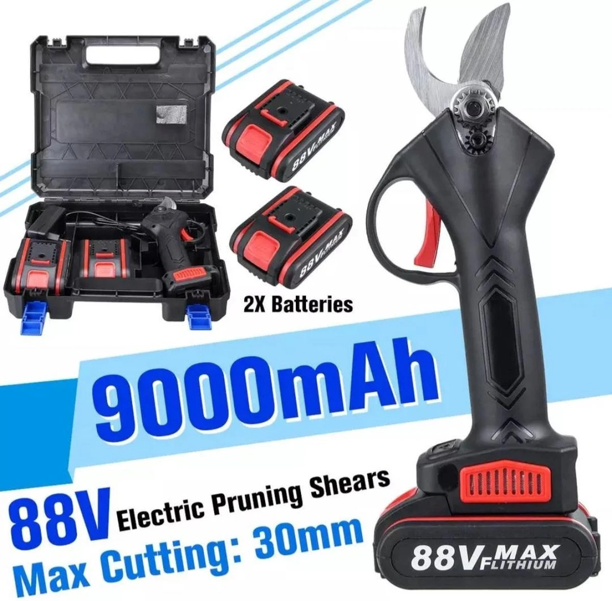 Accu Snoeischaar-88 VOLT-9000 MAh-COMPLETE SET-Professioneel-Hovenier-Tuinman 3 Accu Snoeischaar-88 VOLT-9000 MAh-COMPLETE SET-Professioneel-Hovenier-Tuinman