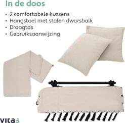 Vita5 XXL Hangstoel | Binnen&Buiten Hangnest | Incl. 2 Kussens En Boekenvak | Volwassenen&Kinderen | Hangmatstoel Tot 225kg | Beige 20 Vita5 XXL Hangstoel | Binnen&Buiten Hangnest | Incl. 2 Kussens En Boekenvak | Volwassenen&Kinderen | Hangmatstoel Tot 225kg | Beige -Buitentuinwinkel 1200x1178 16